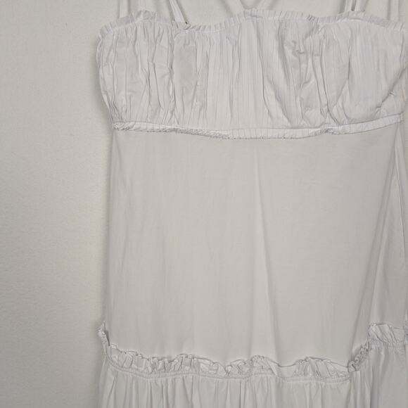 NICHOLAS Novi White Cotton Tiered Long Sun Dress Size 12 - Picture 4 of 11